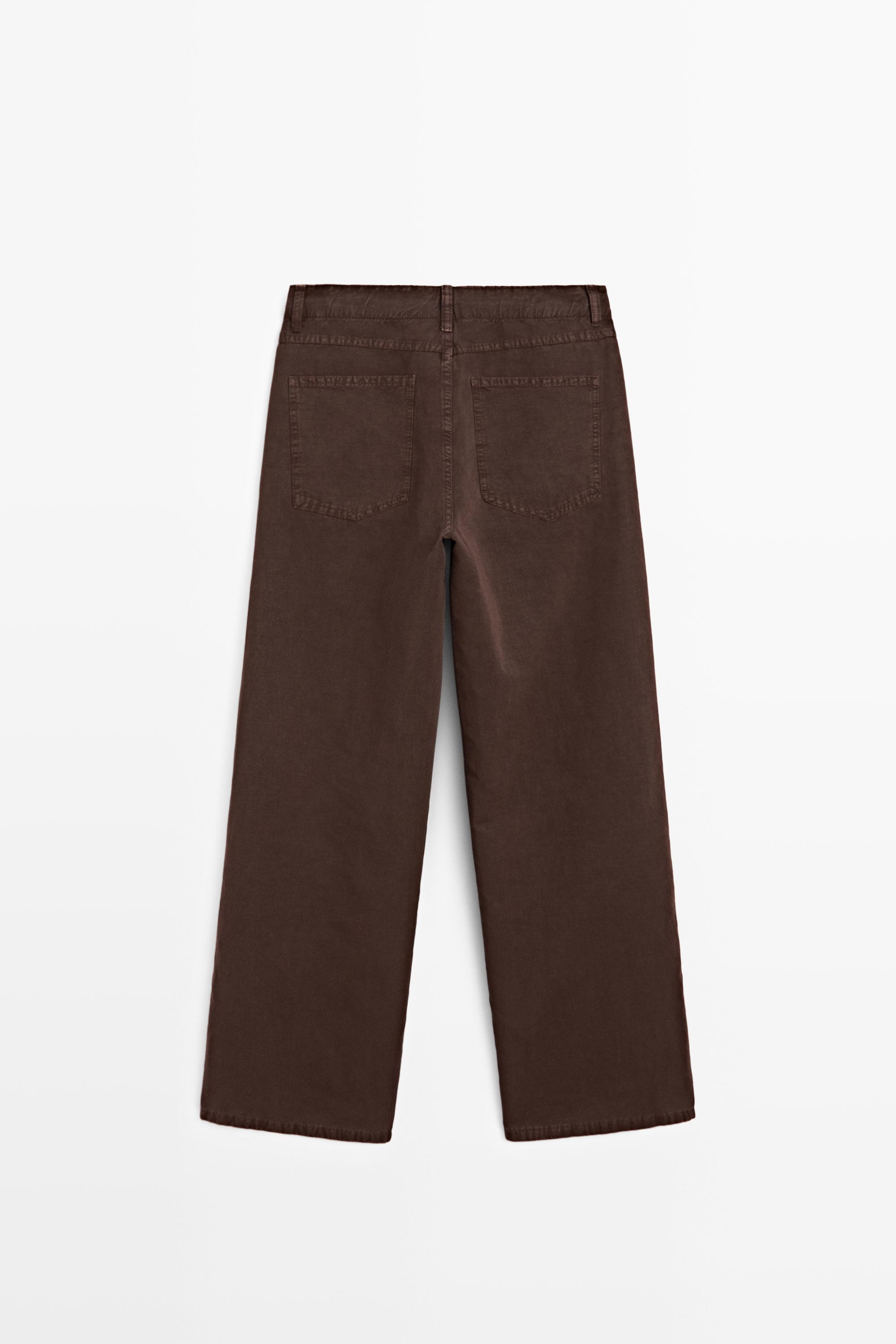 Linen blend trousers with seam detail